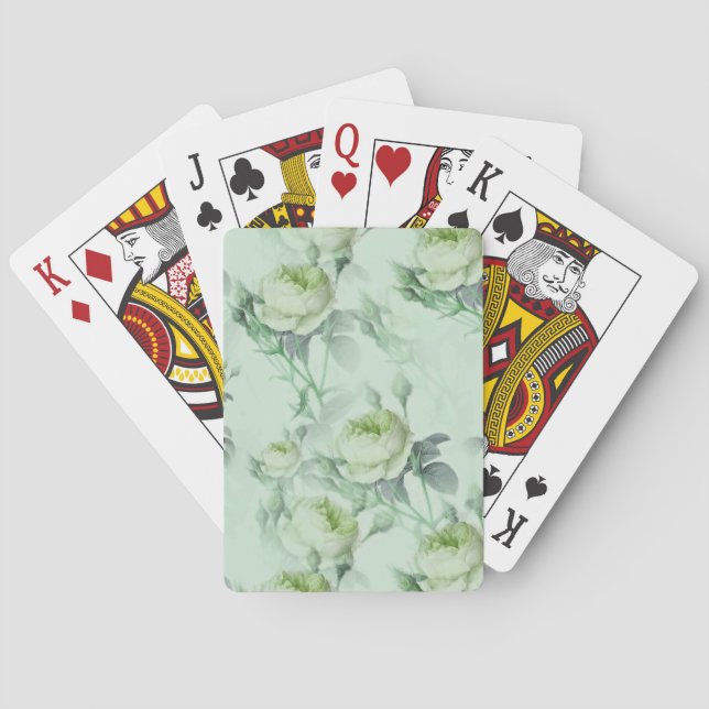 Schöne Vintage Blüte Spielkarten (Rückseite)