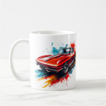 Schöne Vintage Corvette Kaffee Tasse