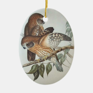 Schöne Vintage Eulen-Verzierung Keramikornament