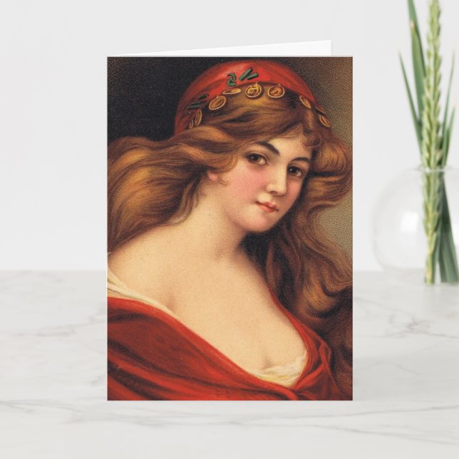 Schöne Vintage Frau, Muttertag Karte (Vorderseite)