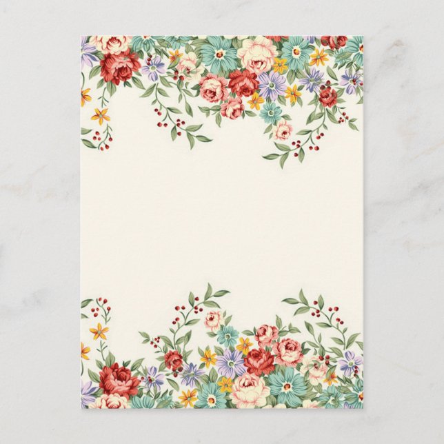 Schöne, Vintage Frühlingsblumen Postkarte (Vorderseite)