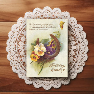 Schöne Vintage-Geburtstagsglückwünsche aus dem frü Postkarte