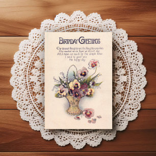 Schöne Vintage-Geburtstagsgrußkarte aus den frühen Postkarte