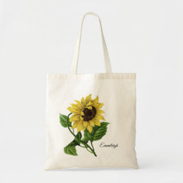 Schöne Vintage Gelbbraun-Sonnenblume Tragetasche