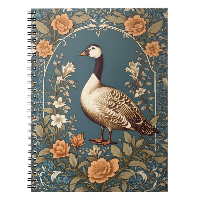 Schöne Vintage Goose William Morris Inspiriert Notizblock (Vorderseite)
