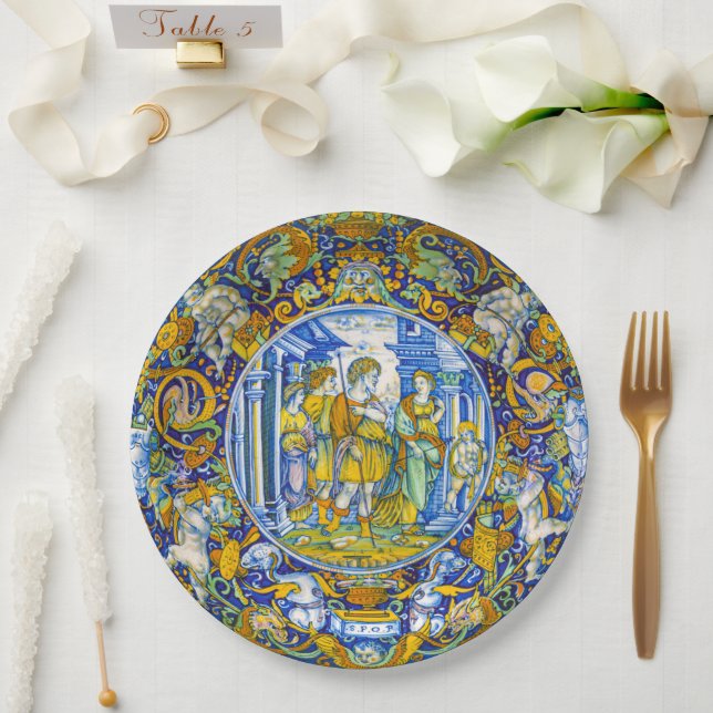 Schöne, Vintage griechische Mythos Aeneas Pappteller (Hochzeit)