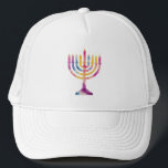 Schöne Vintage Hanukkah Menorah Happy Hanukkah Truckerkappe<br><div class="desc">Schöne Vintage Hanukkah Menorah Happy Hanukkah</div>