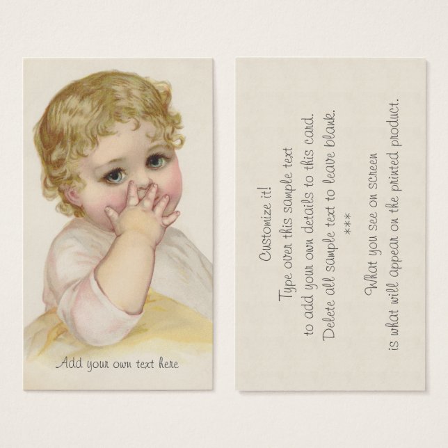 Schöne Vintage Illustration des Babys (Vorne & Hinten)