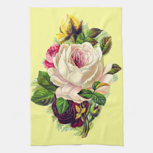 Schöne Vintage-Mädchenhafte Blumenkunst Geschirrtuch