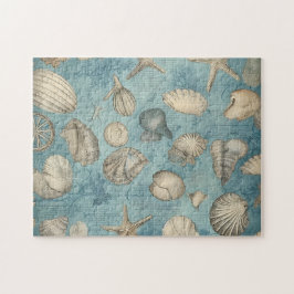 Schöne Vintage Muscheln in Blau