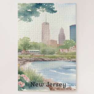 Schöne Vintage New Jersey Wasserfarben Kunst, Dich