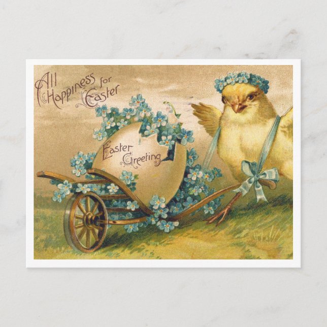Schöne Vintage Osterpostkarte Postkarte (Vorderseite)