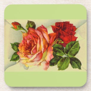 Schöne Vintage Rose Bouquet Getränkeuntersetzer