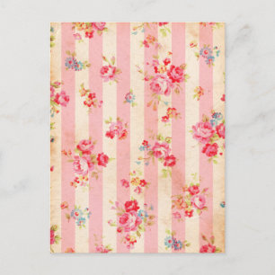 Schöne Vintage Rose und andere Blume Postkarte