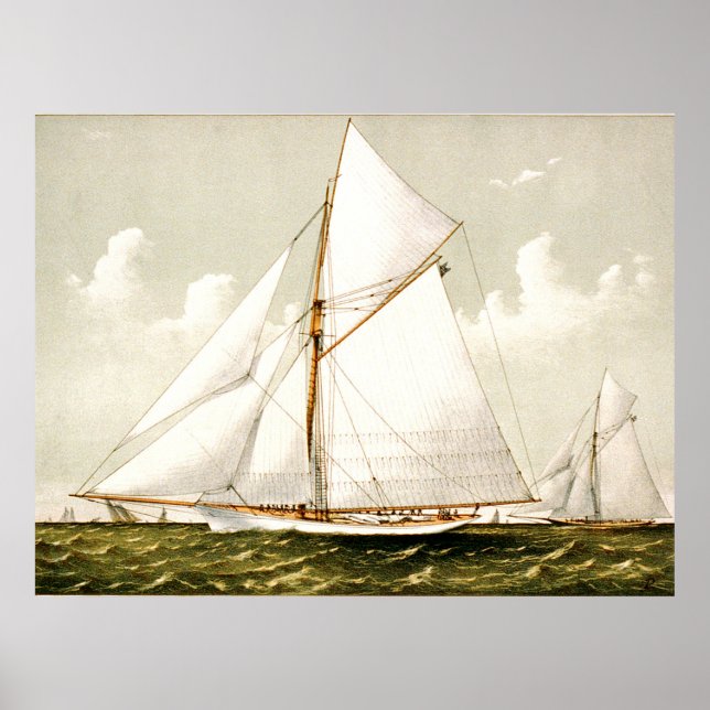 Schöne Vintage Segel-Kunst Poster (Vorne)