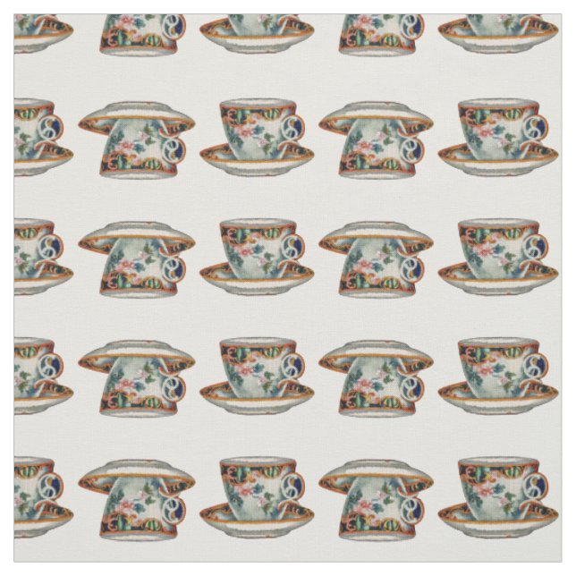 Schöne Vintage Teakups Stoff (Muster)