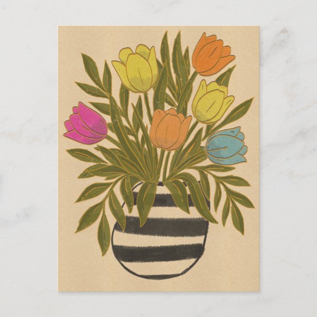 Schöne Vintage-Tulpen Postkarte (Vorderseite)