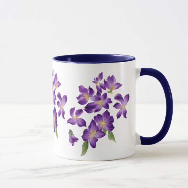 Schöne Vintage und farbenfrohe Violetten Tasse (Rechts)