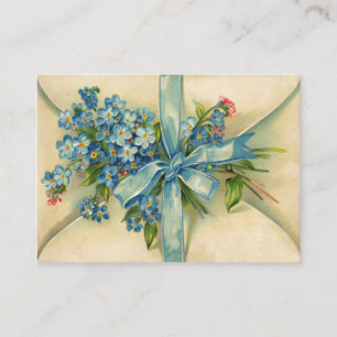 Schöne Vintage Vergissmeinnichte mit Blumen Visitenkarte
