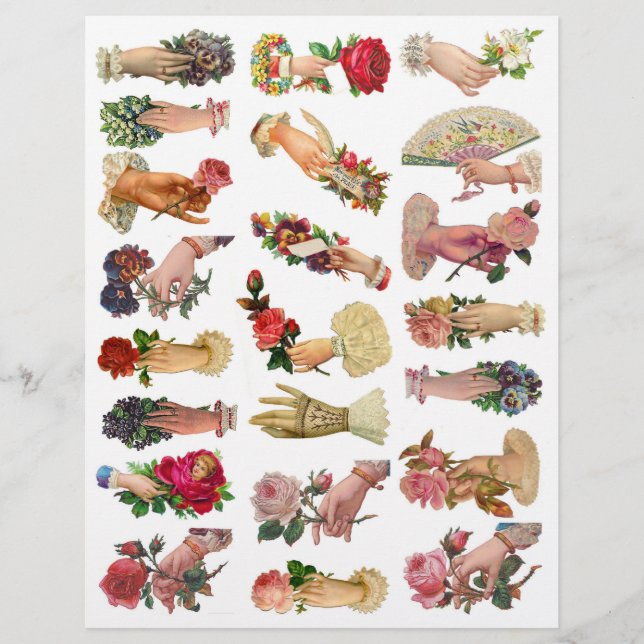 Schöne Vintage Viktorianische Era Scrapbook Hand W (Vorderseite)