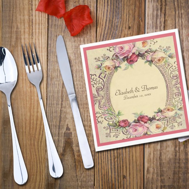 Schöne Vintage Viktorianische Rahmen Rosen Serviette (Von Creator hochgeladen)