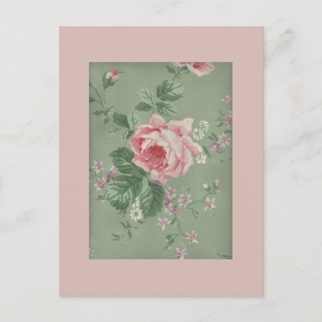 Schöne Vintage Viktorianische Rose Postkarte (Vorderseite)