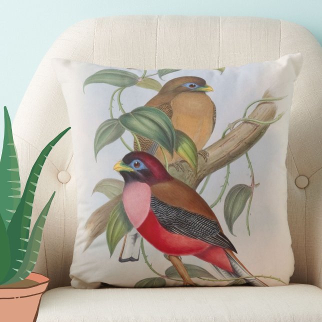 Schöne Vintage Vögel Reversible Kissen (This beautiful vintage birds throw pillow will add color and charm to your space!)