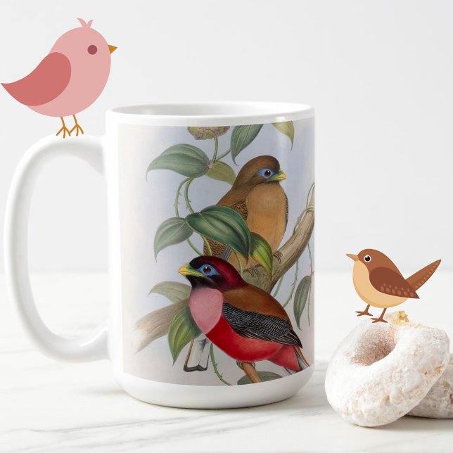 Schöne Vintage Vogelillustration Tasse (A charming, colorful vintage birds mug to brighten your tea or coffee break!)