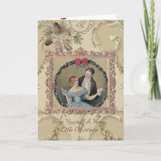 Schöne Vintage-Weihnachtskarte mit Paar Dankeskarte