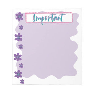Schöne Violets Wichtiger Notepad Notizblock