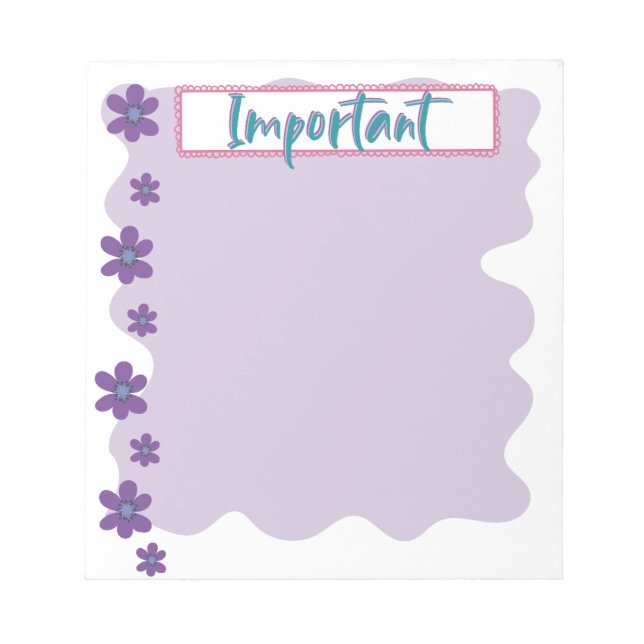 Schöne Violets Wichtiger Notepad Notizblock (Vorderseite)