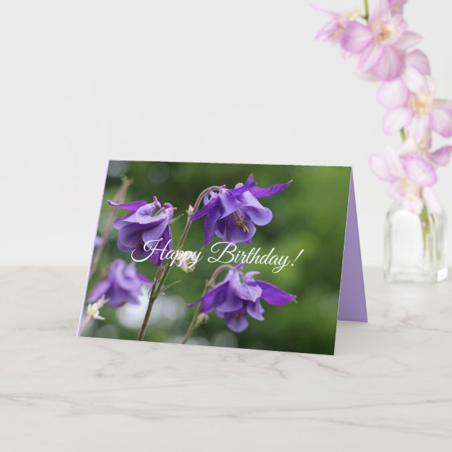 Schöne violette Blumen Aquilegia vulgaris Karte (Orchidee)