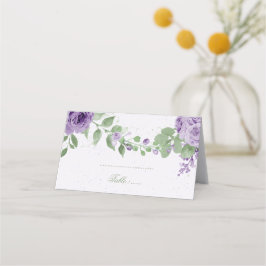 schöne violette Blumen grüne Blätter botanisch Platzkarte