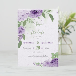 schöne violette Blumen grüne Blätter botanisch Save The Date