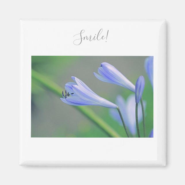 Schöne violette Blumen Lächeln Motivation Magnet (Vorne)