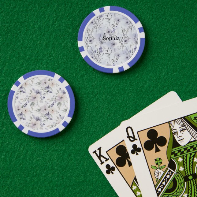 Schöne violette Blumen   Pokerchips (Pokertisch (doppelt))