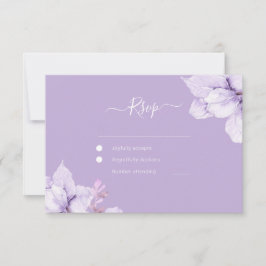 Schöne violette Blumen Wasserfarbenhochzeit RSVP Karte