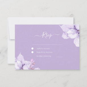 Schöne violette Blumen Wasserfarbenhochzeit RSVP Karte