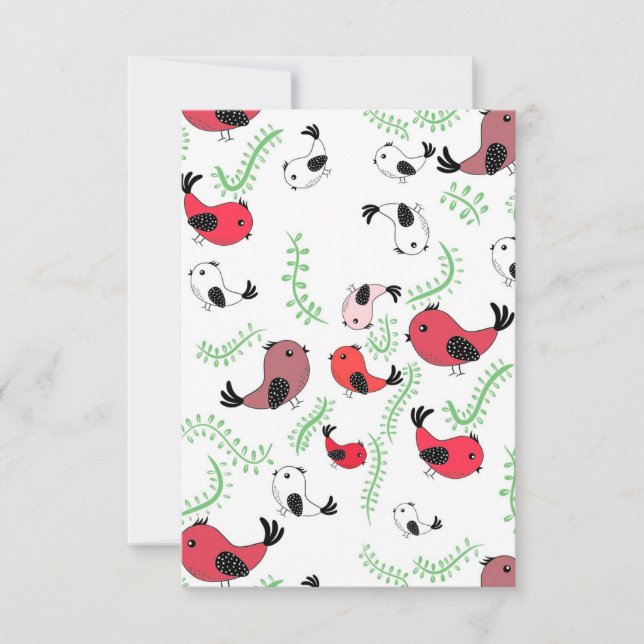 Schöne Vogel design, gemustert  Dankeskarte (Vorderseite)