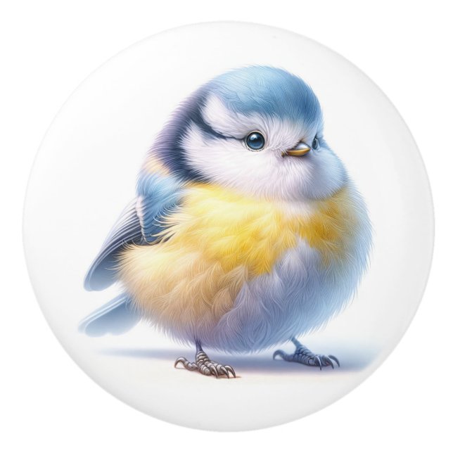 Schöne Vögel Keramikknauf (Vorderseite)