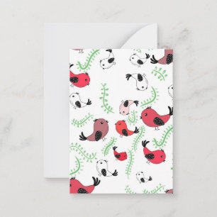 Schöne Vogel-Motiv-Design, gemustert Mitteilungskarte