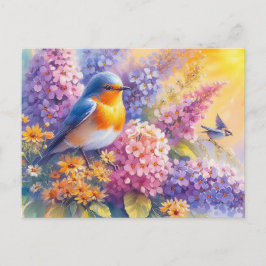 Schöne Vögel Sommerlandschaft 6 Postkarte