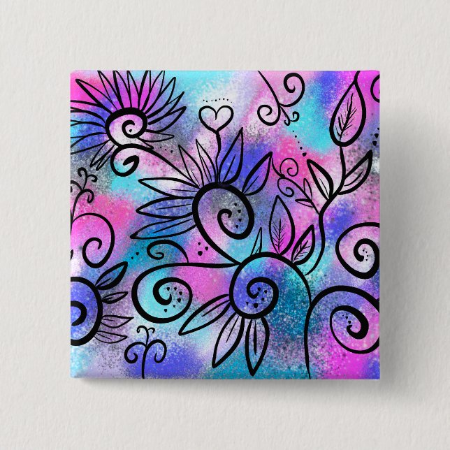 Schöne Vogelkunst Button (Vorderseite)