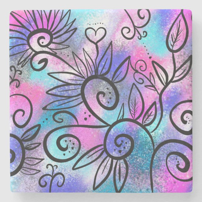 Schöne Vogelkunst Steinuntersetzer (Vorderseite)