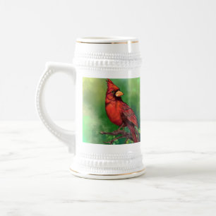 Schöne Vogelmalerei im Nordrot-Kardinal - Bierglas