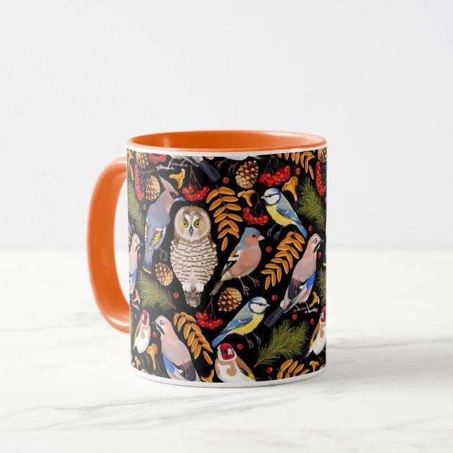 Schöne Vogelmuster-Tasse Tasse (Vorderseite Links)