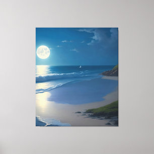 Schöne Vollmond Kunst, Dichtung und Musik Leinwanddruck