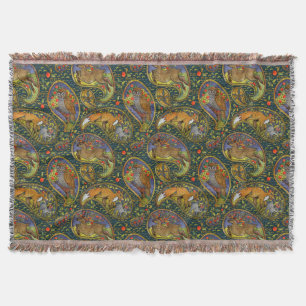 Schöne Waldgeschöpfe, die Wurf malen Decke