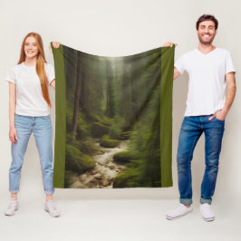 Schöne Waldlandschaft Fleecedecke