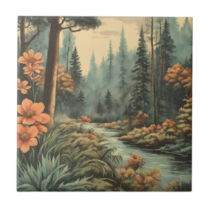 Schöne Waldlandschaft Fliese